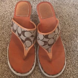 Coach wedge sandals 👡